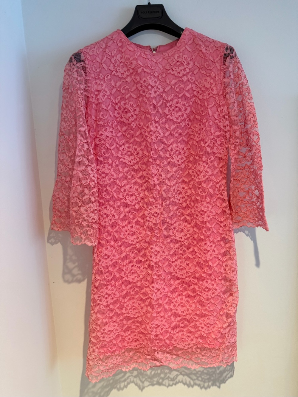 Vintage Pink Lace Midi Dress